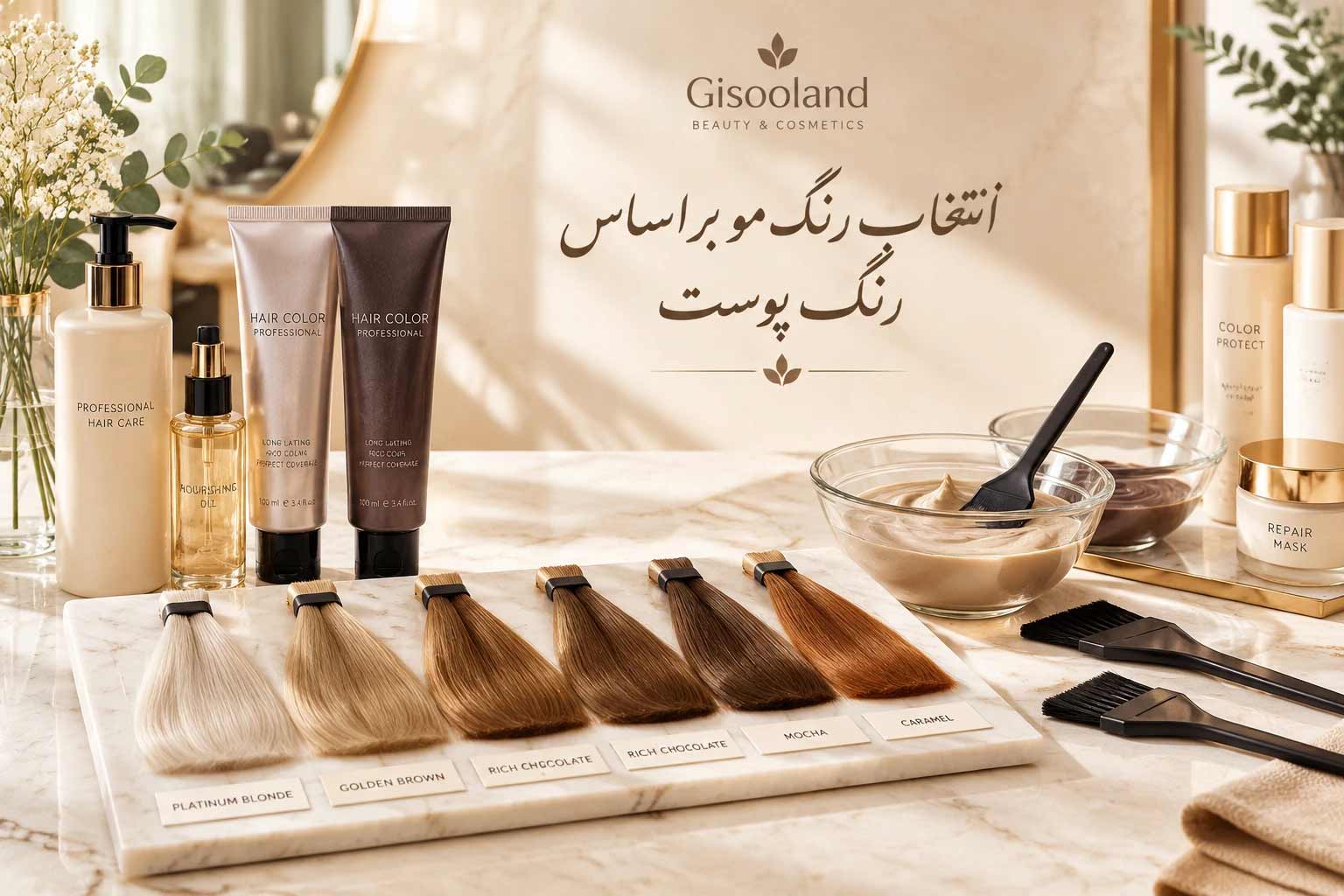 چه رنگ مویی به پوست من می‌آید؟ راهنمای جامع انتخاب رنگ مو برای پوست سفید، گندمی و سبزه