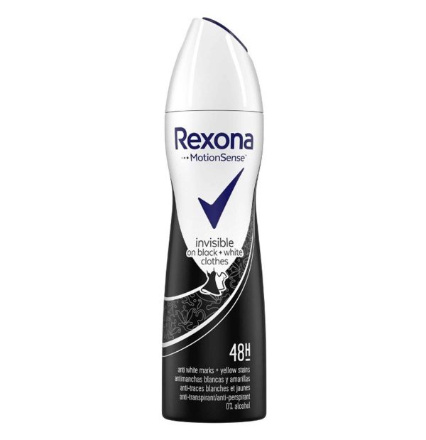 اسپری رکسونا مدل بلک + وایت Rexona Invisible on black + white (زنانه)