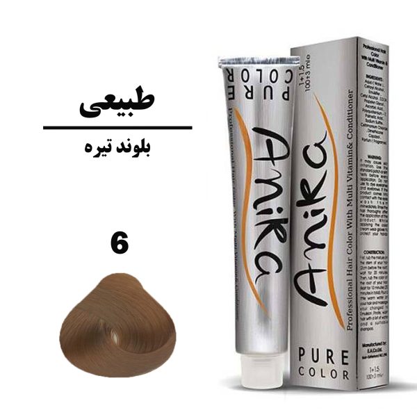 رنگ مو بلوند تیره آنیکا ANIKA سری طبیعی شماره 6 حجم 100 میلی لیتر