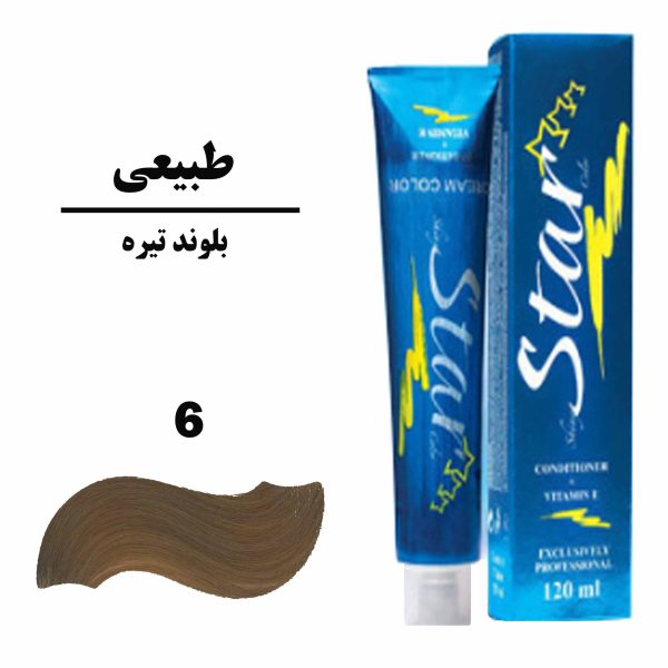 رنگ مو بلوند تیره استار STAR سری طبیعی شماره 6 حجم 120 میلی لیتر