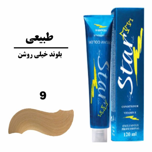رنگ مو بلوند خیلی روشن استار STAR سری طبیعی شماره 9 حجم 120 میلی لیتر