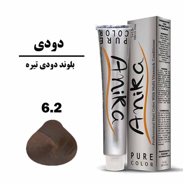 رنگ مو بلوند دودی تیره آنیکا ANIKA سری دودی شماره 6.2 حجم 100 میلی لیتر