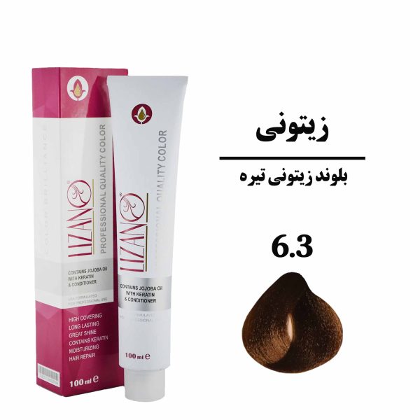 رنگ مو لیزانو بلوند زیتونی تیره سری زیتونی شماره 6.3 حجم 100 میلی لیتر