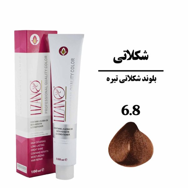 رنگ مو لیزانو بلوند شکلاتی تیره سری شکلاتی شماره 6.8 حجم 100 میلی لیتر