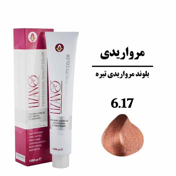 رنگ مو لیزانو بلوند مرواریدی تیره سری مرواریدی شماره 6.17 حجم 100 میلی لیتر