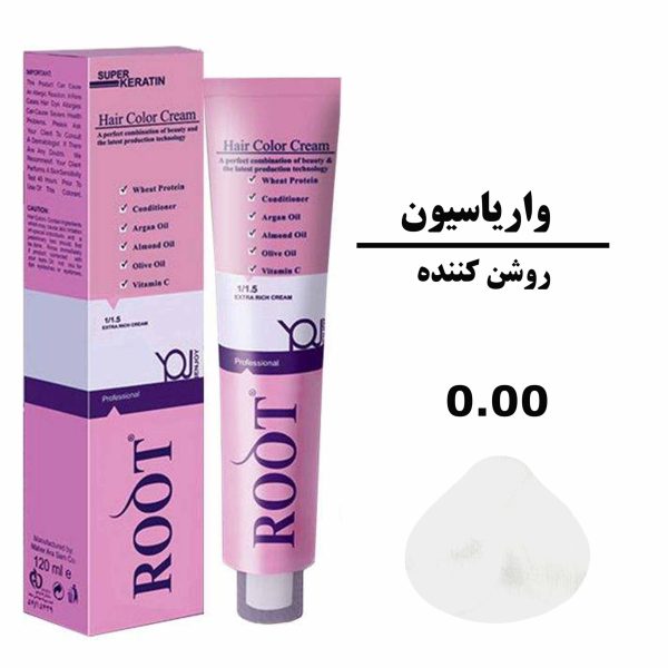 رنگ موی روشن کننده روت ROOT سری واریاسیون شماره 0.00 حجم 120 میلی لیتر