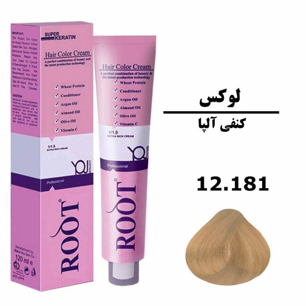 رنگ موی کنفی آلپا روت ROOT سری لوکس شماره 12.181 حجم 120 میلی لیتر