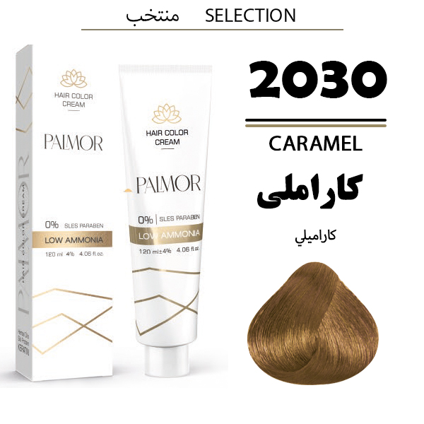 رنگ موی پالمور شماره 2030 حجم 120 میلی لیتر رنگ کاراملی