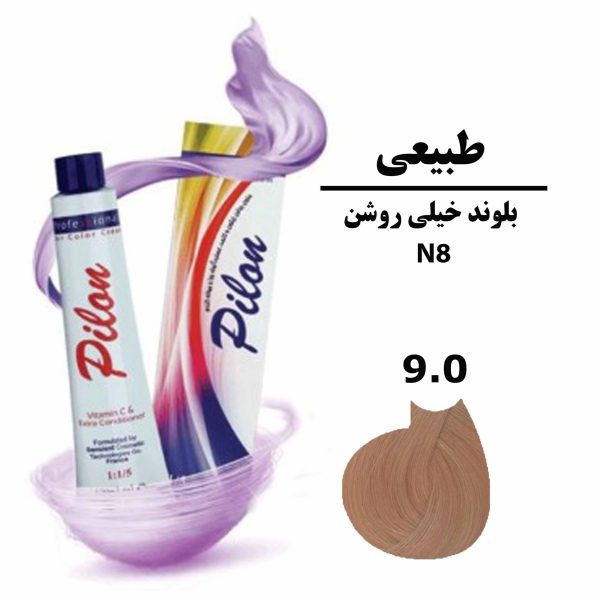 رنگ موی بلوند خیلی روشن پیلون PILON سری طبیعی N8 شماره 9.0 حجم 120 میلی لیتر