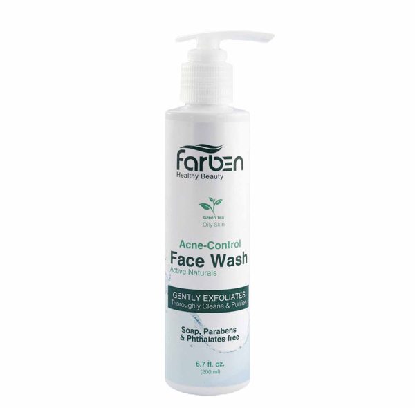 ژل شستشوی صورت فاربن FARABEN FACE WASHحاوی عصاره چای سبز حجم 200 میل